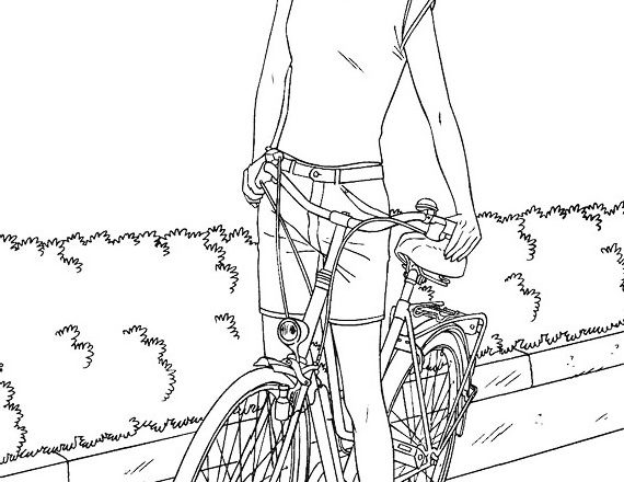 La Barbie sulla sua bicicletta disegno per bambine