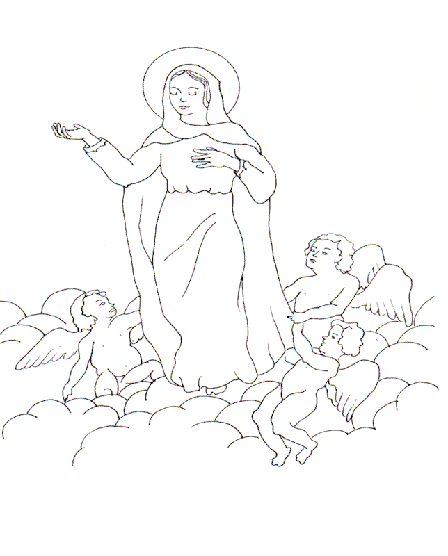 La Madonna con gli Angeli disegno da colorare gratis