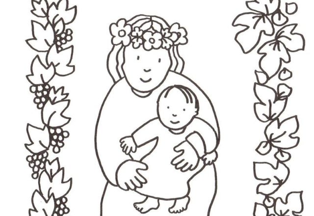 La Madonna con il bambino disegno da colorare