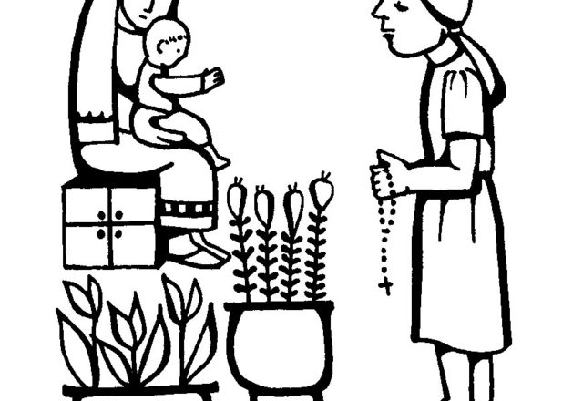 La Madonna con il bambino disegno da colorare categoria religiosi