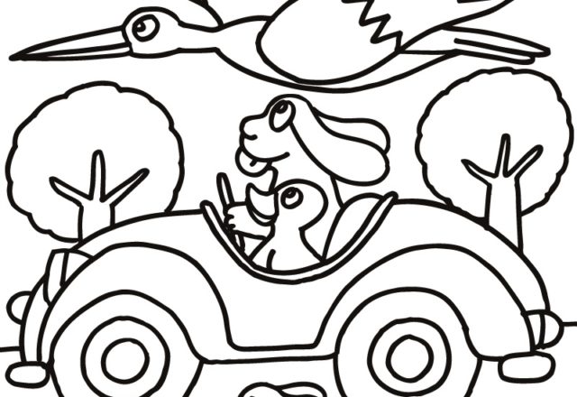 La Pimpa in automobile disegno da colorare per bambini e bambine