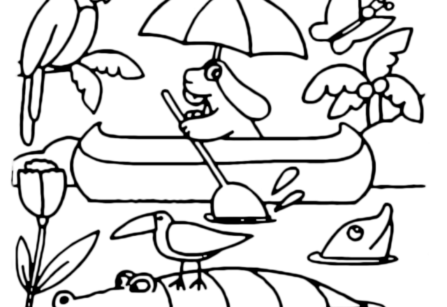 La Pimpa in canoa disegno cartoni animati