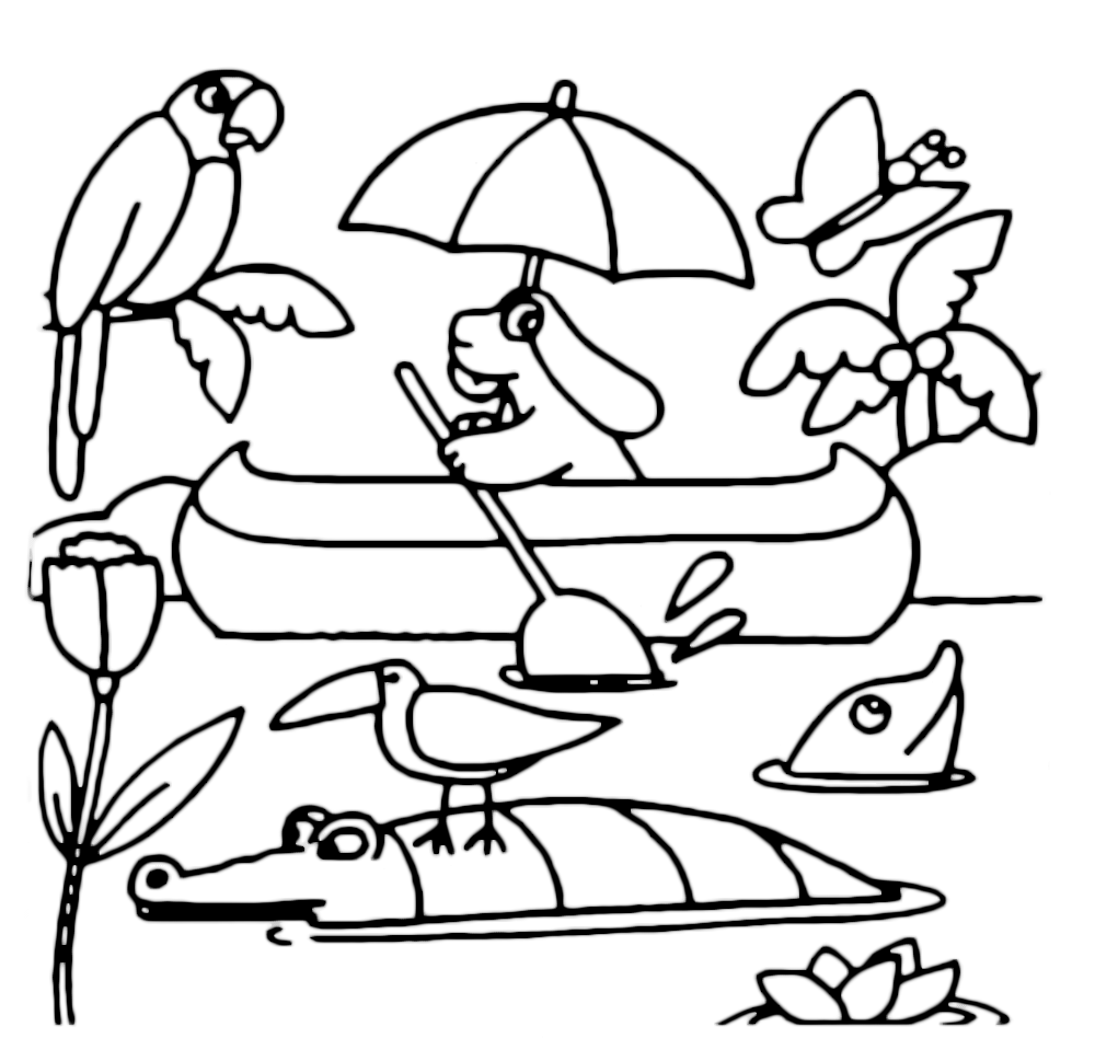 La Pimpa in canoa disegno cartoni animati