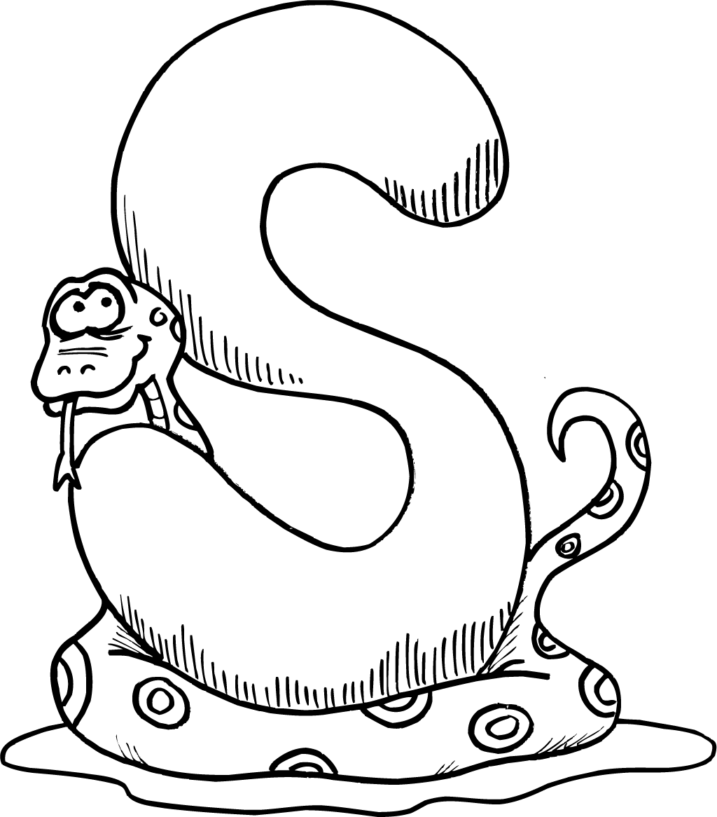 La S sta per serpente disegni da colorare gratis