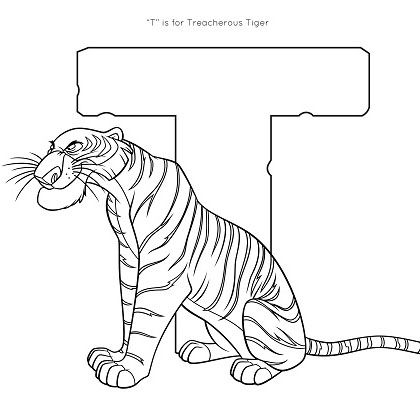 La T sta per Tigre disegni da colorare giochi didattici