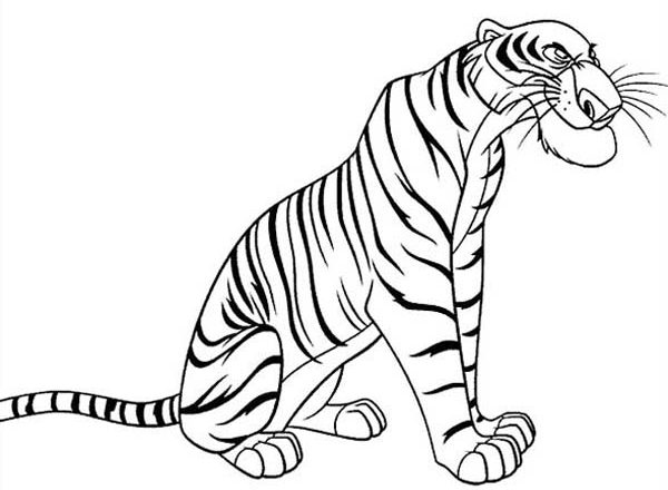 La Tigre cattiva di Mowgli e il libro della giungla da colorare