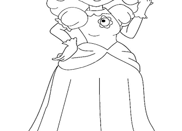La bellissima Principessa Peach disegno da colorare Super Mario