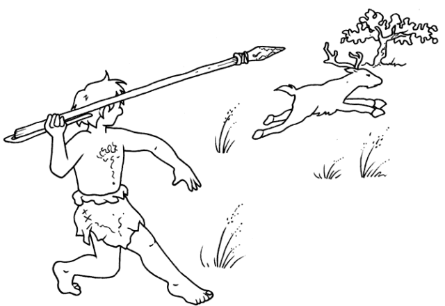 La caccia nella preistoria disegno da colorare gratis