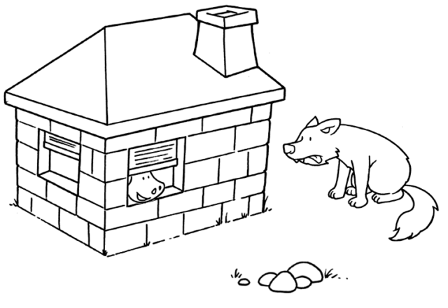La casa di mattoni dei tre porcellini immagini da stampare gratis per bambini
