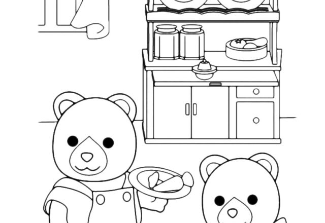 La casetta degli orsetti disegno da colorare