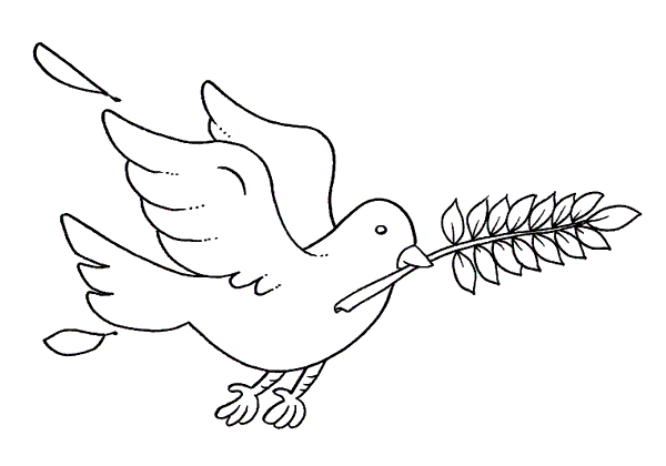 La colomba con ramoscello di olivo disegni da colorare Pasqua