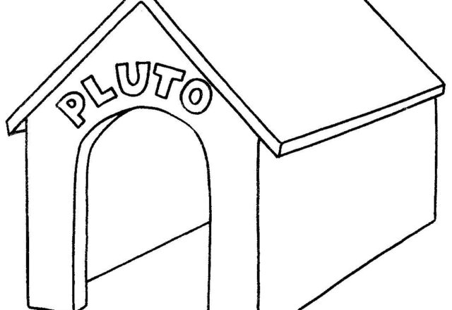La cuccia di Pluto disegno da colorare semplice
