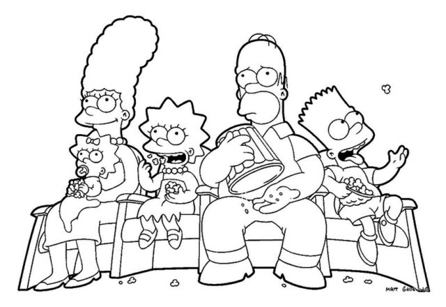 La famiglia Simpson al cinema disegno da colorare