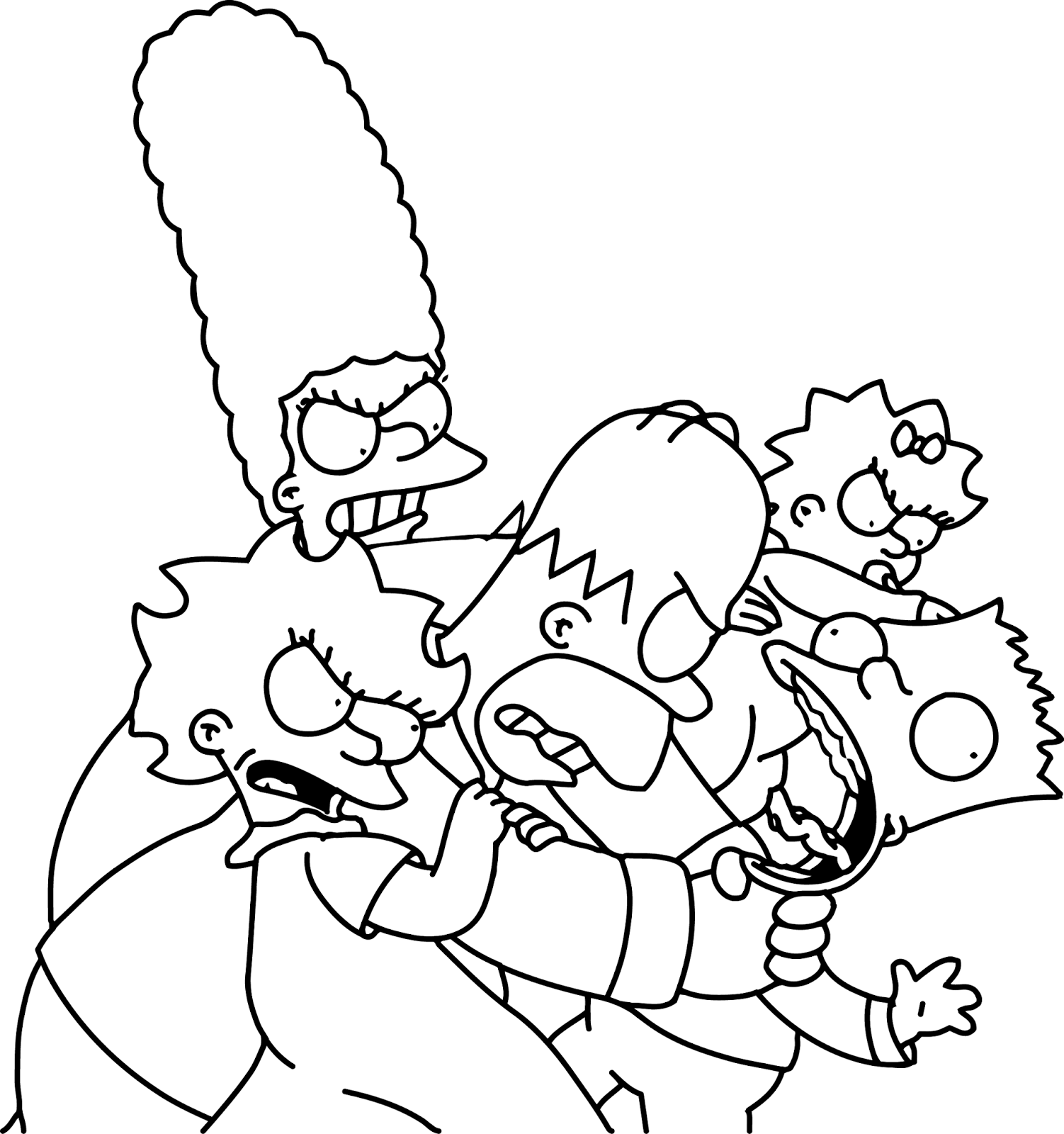 La famiglia Simpson si azzuffa disegno da colorare gratis - disegni da  colorare e stampare gratis immagini per bambini Disney