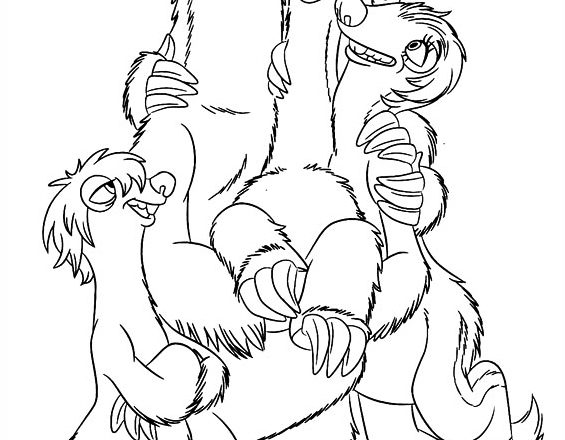 La famiglia dei bradipi disegno da colorare l’ Era Glaciale 4