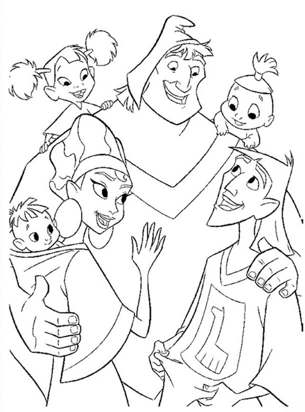 La famiglia di Pacha disegni da colorare gratis