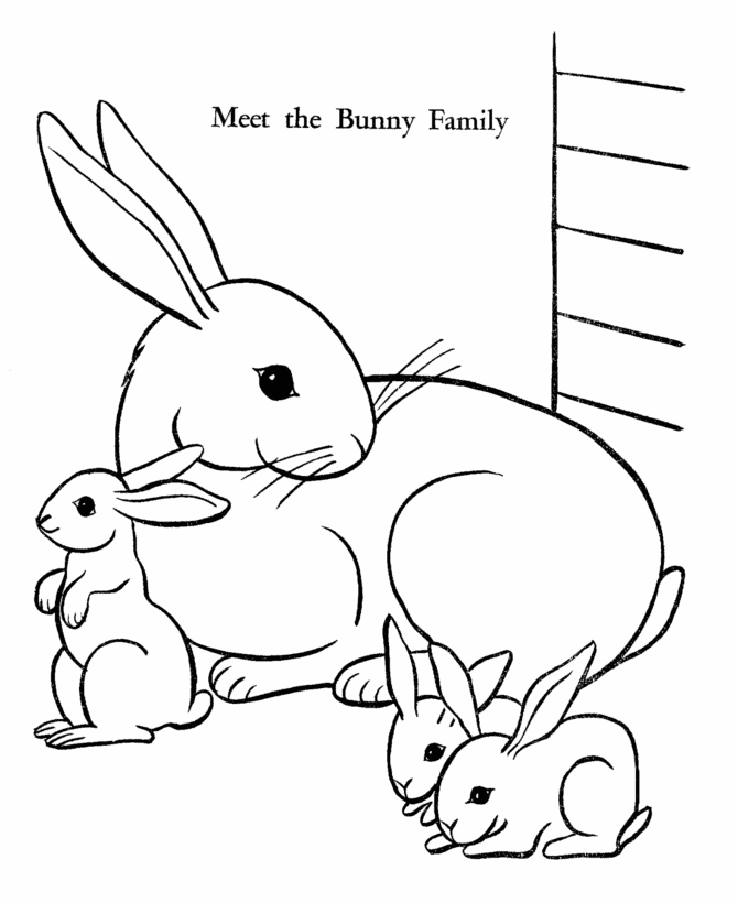 La famiglia di conigli da colorare gratis