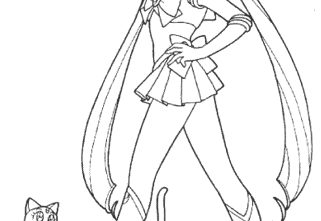 La gatta Luna e Sailor Moon disegni da colorare gratis