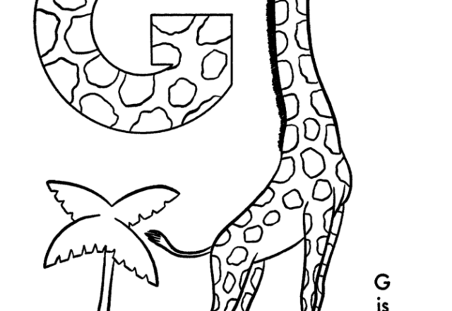 La lettera G di giraffa disegno da colorare gratis