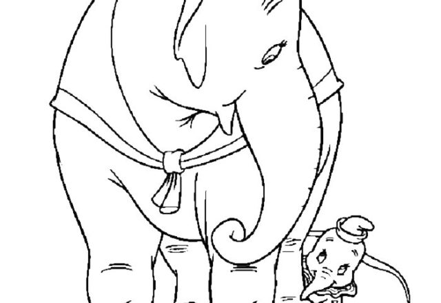 La mamma e il piccolo Dumbo insieme disegni da colorare gratis