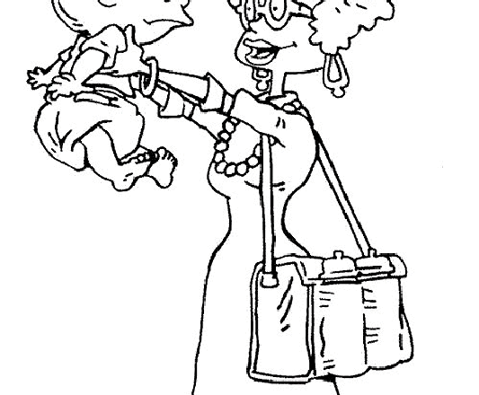 La mamma e il piccolo Tommy I Rugrats disegno da colorare e da stampare