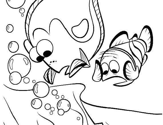 La maschera Marlin e Dory da colorare Alla ricerca di Nemo