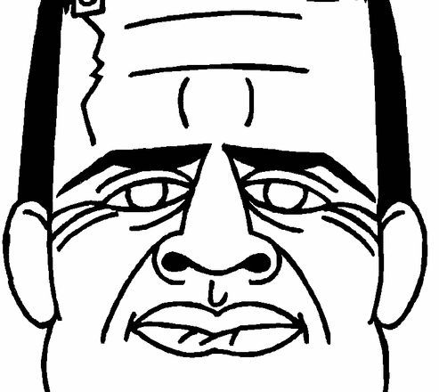 La maschera di Frankenstein da stampare colorare e indossare