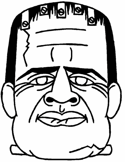 La maschera di Frankenstein da stampare colorare e indossare