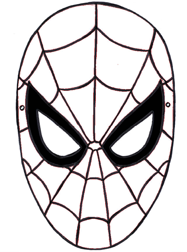 La maschera di Spiderman l' Uomo Ragno da stampare ritagliare e