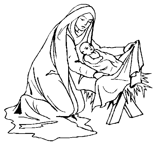 La nascita di Gesù bambino disegno da colorare