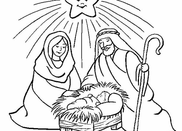 La nascita di Gesù natività disegno da colorare gratis