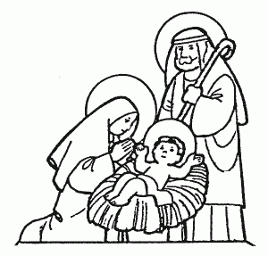 La natività di Gesù Cristo disegno da stampare e da colorare gratis per i bambini