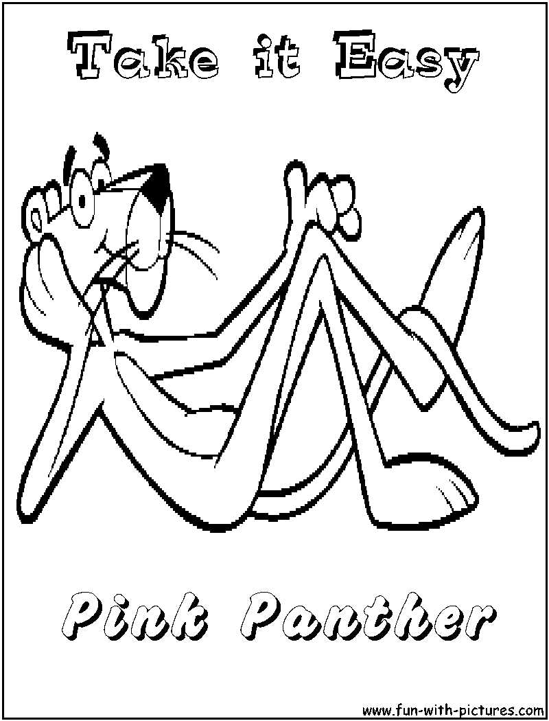 La pantera rosa che si rilassa disegni da colorare per bambini