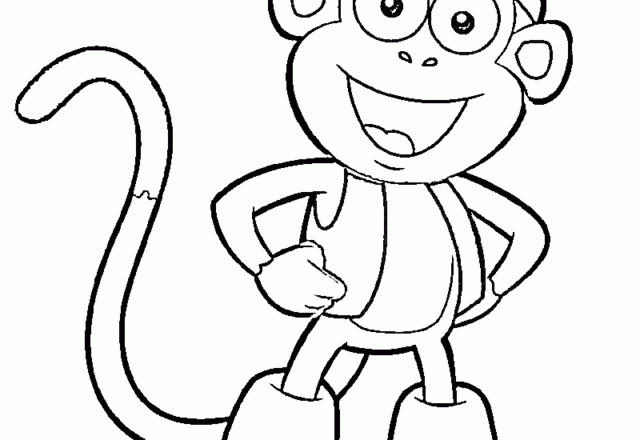 La scimmietta Boots con la bandana stampalo e coloralo