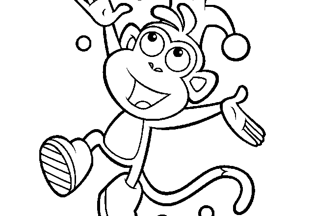 La scimmietta Boots vestita da giullare