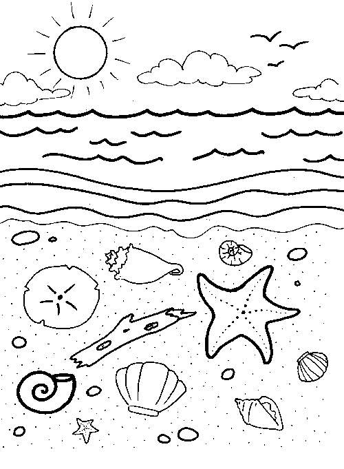 La spiaggia disegno da colorare gratis categoria mare