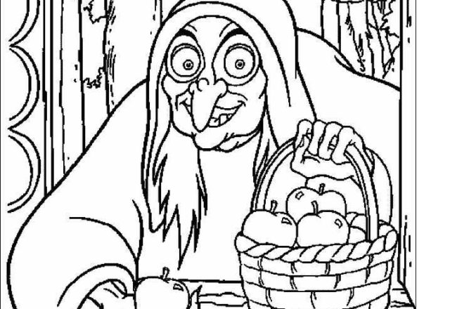 La strega con le mele disegni da colorare gratis