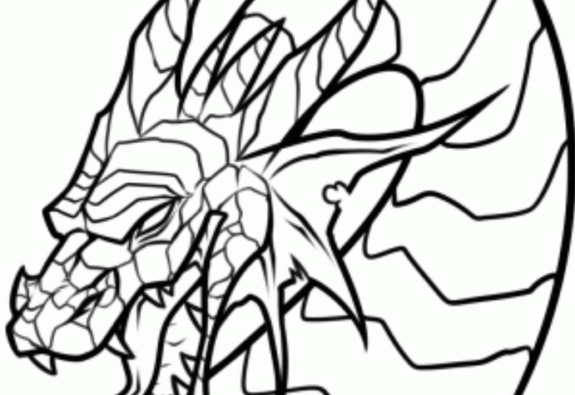 La testa di un drago feroce disegni da colorare gratis