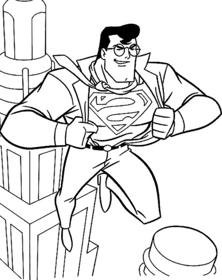La trasformazione di Superman disegno da stampare e da colorare gratis
