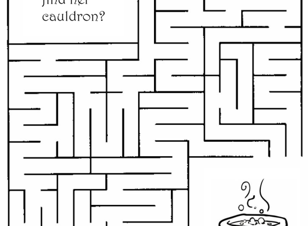 Labirinto aiuta la strega a trovare il calderone