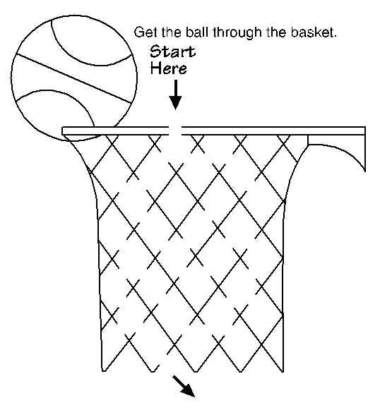 Labirinto da stampare a forma di canestro da basket