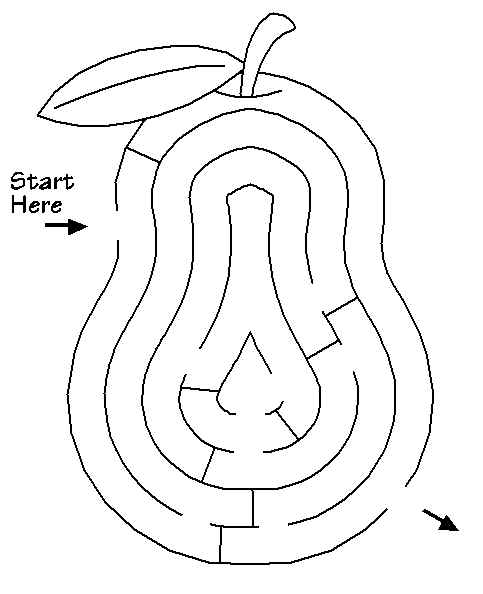 Labirinto semplice per bambini a forma di pera