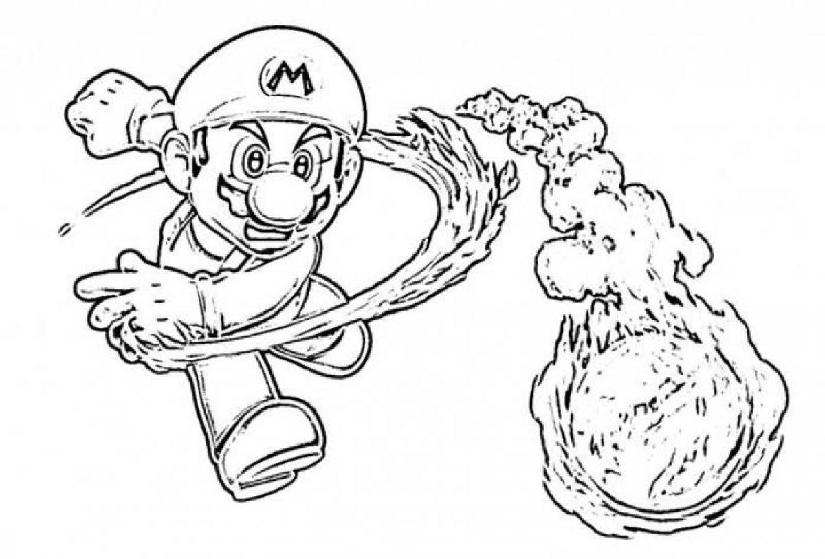 Lancio della palla infuocata con Super Mario