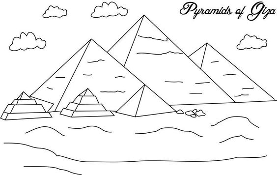 Le piramidi disegni da stampare e colorare Antico Egitto (5)