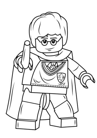 Lego Harry Potter con bacchetta magica disegni da colorare