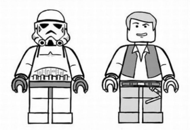 A Stormtrooper And Han Solo In Lego Star Wars Coloring Page Free Online