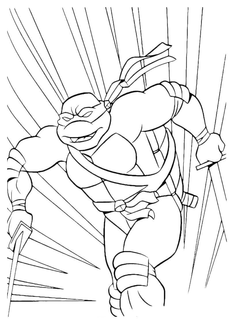 Leonardo Tartaruga Ninja in corsa da colorare - disegni da