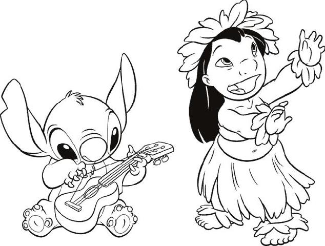 Lilo and Stitch ballo immagini da colorare per bambini - disegni da  colorare e stampare gratis immagini per bambini Disney