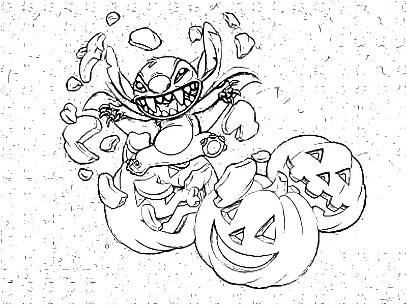 Lilo and Stitch disegni da colorare Halloween