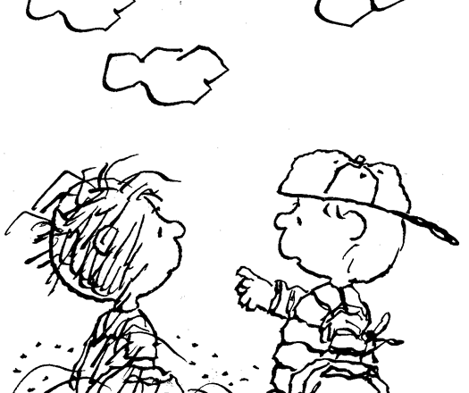 Linus e Charlie Brown giocano a baseball da colorare